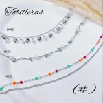 #P tobillera lujos Oro chino  plateado