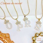 cadena letra corana brillante