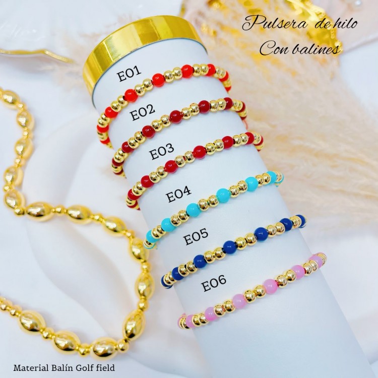 #E pulsera balin con color 