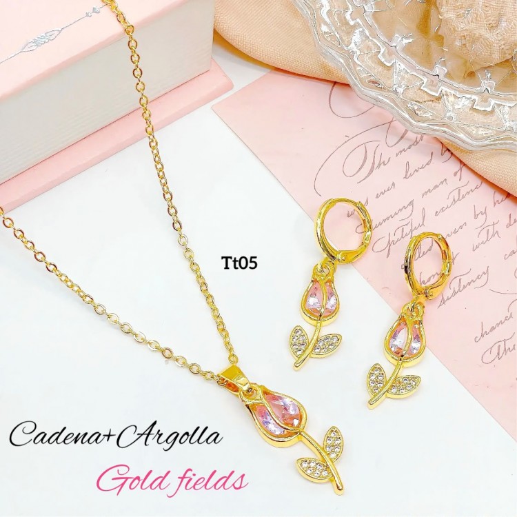 #0 juego cadena con argolla tulipan en tendencia