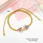 #01 pulsera balin con dije corazon princesas