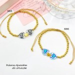 #01 pulsera balin con dije corazon princesas
