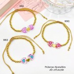 #01 pulsera balin con dije corazon princesas