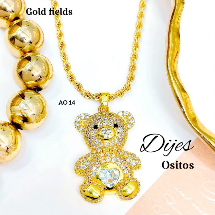 #022 cadena con dije osito solo dije1.65$