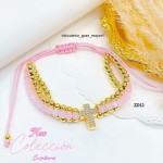 #1 pulsera triple balin con dije 