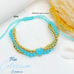 #1 pulsera triple balin con dije 