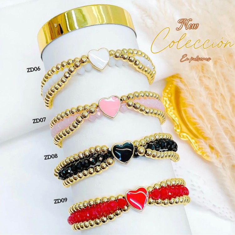 #1 pulsera triple balin con dije 