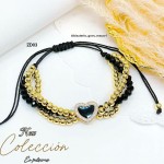 #1 pulsera triple balin con dije 