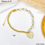 #1 pulsera balin + cristal con dije 
