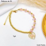 #1 pulsera balin + cristal con dije 