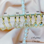 #A Q zarcillo oro chino 18k