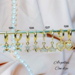 #A Q zarcillo oro chino 18k