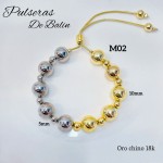 pulsera balin ajustable oro chino 10mm