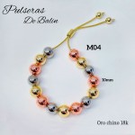 pulsera balin ajustable oro chino 10mm