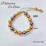pulsera balin ajustable oro chino 10mm
