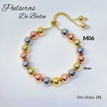 pulsera balin ajustable oro chino 10mm