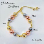 pulsera balin ajustable oro chino 10mm