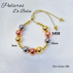 pulsera balin ajustable oro chino 10mm