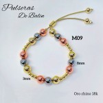 pulsera balin ajustable oro chino 10mm