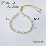 pulsera balin ajustable oro chino 10mm
