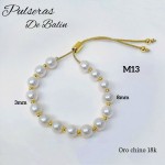 pulsera balin ajustable oro chino 10mm