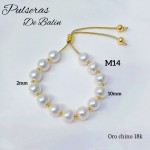 pulsera balin ajustable oro chino 10mm