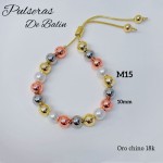 pulsera balin ajustable oro chino 10mm
