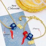 #1 juego cadena +pulsera  Pandora ojo turco 
