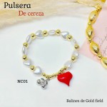 pulsera cereza oro chino 