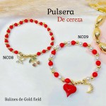 pulsera cereza oro chino 