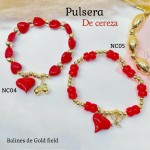 pulsera cereza oro chino 