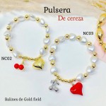 pulsera cereza oro chino 