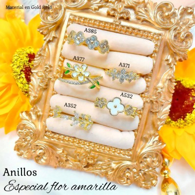 anillos dia flor amarilla