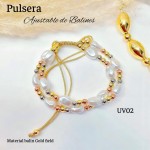 pulsera doble ajustable con perla