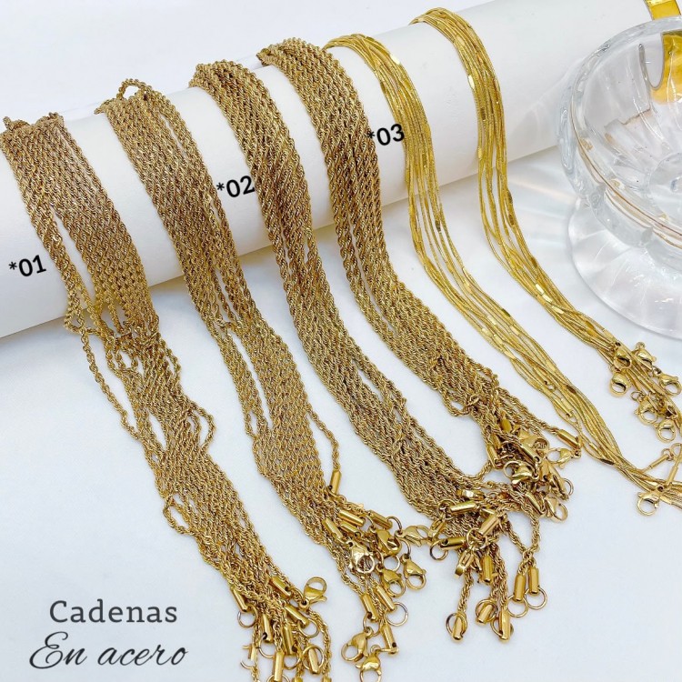 #37 paquete cadena acero inoxidable 10 und #*