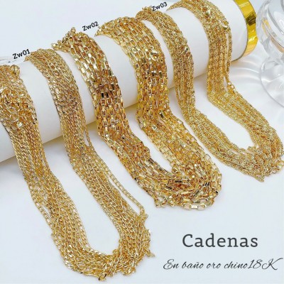 #37 paquete cadena de 10und oro chino 18 k #zw 