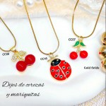 #011 cadena con dije cereza （ dije 1.2$) 7.5&