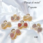 #001 pinza de dama color con perla p #ca
