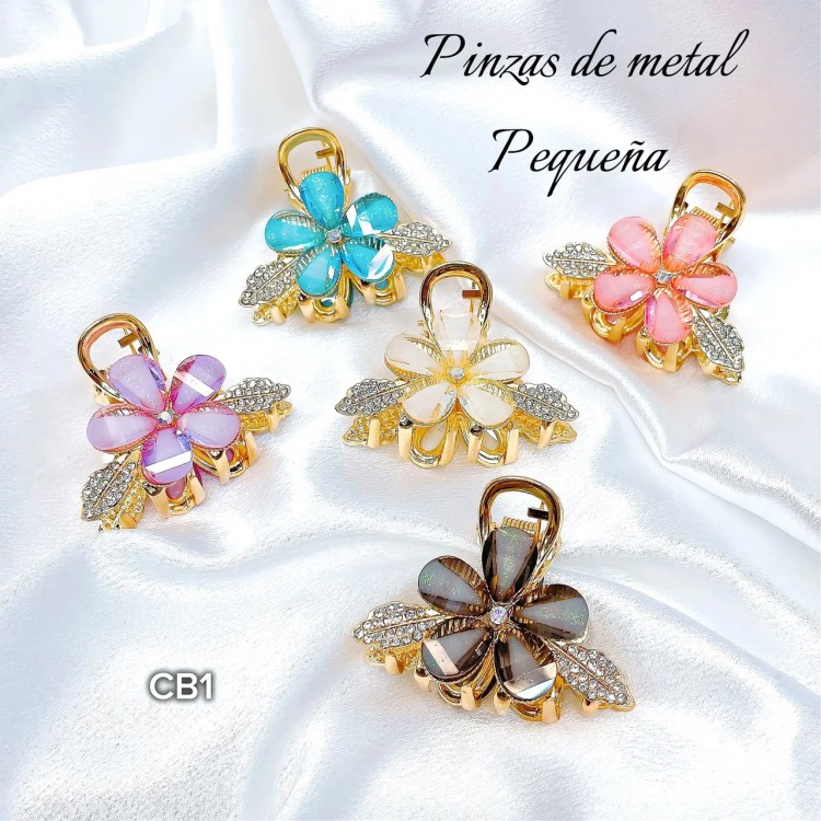 #001 pinza de dama metal tornasol p #cb