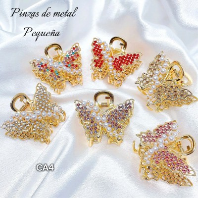 #001 pinza de dama color con perla p #ca