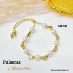 pulsera perla con figura oro chino pulsera perla con figura oro chino