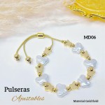 pulsera perla con figura oro chino pulsera perla con figura oro chino