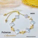 pulsera perla con figura oro chino pulsera perla con figura oro chino