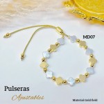 pulsera perla con figura oro chino pulsera perla con figura oro chino