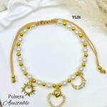 #01 pulsera balin con perla 3 Dijes 