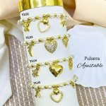 #01 pulsera balin con perla 3 Dijes 
