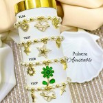 #01 pulsera balin con perla 3 Dijes 