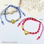 pulsera ajustable con dije corazon 