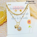 #0 juego cadena dia flor amarilla incluye el carton