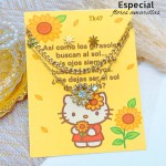 #0 juego cadena dia flor amarilla incluye el carton